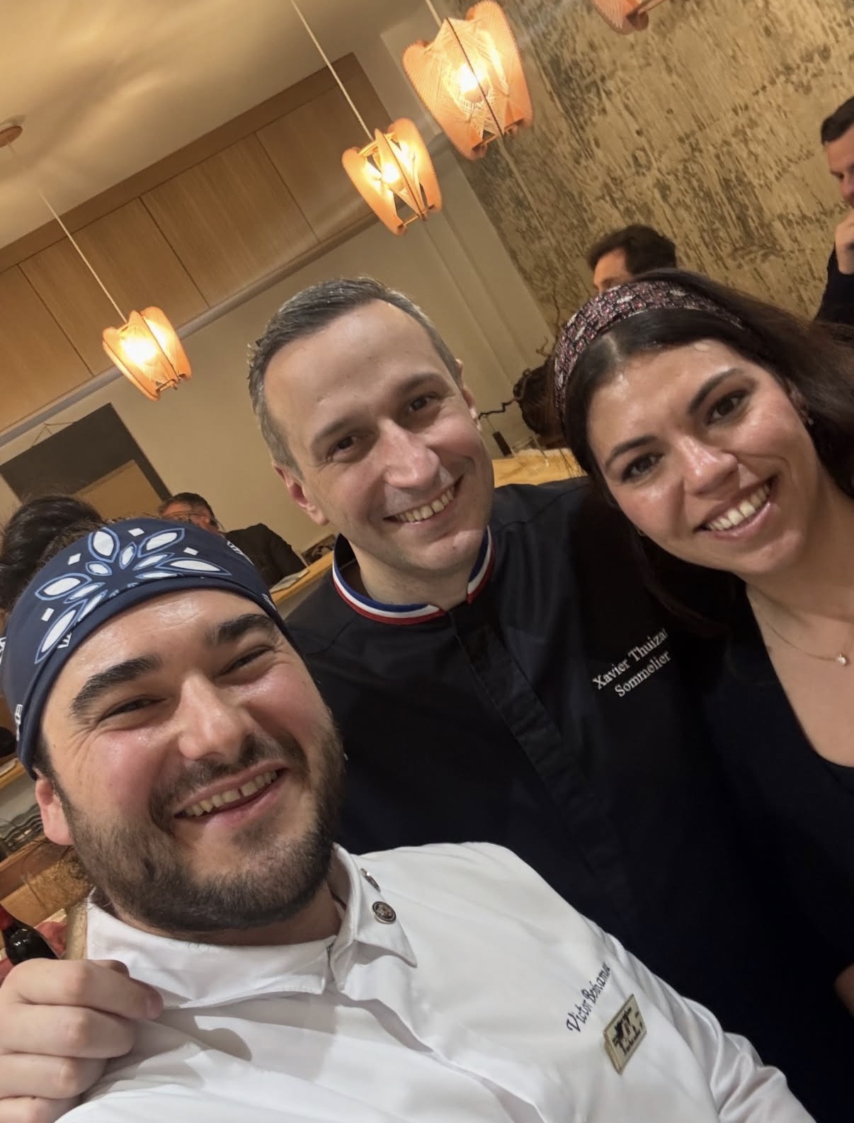 Xavier Thuizat, Meilleur Ouvrier de France Sommelier, avec Victor et Priscilla